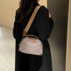 Portable Nylon Cloth with Cowhide Shoulder Bag(Grey) - Image 2